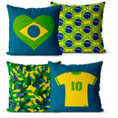 Promoção - Kit 4 Capas de Almofada Cores do Brasil | Coleção Vai Brasil 🇧🇷