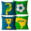 Promoção - Kit 4 Capas de Almofada Cores do Brasil | Coleção Vai Brasil 🇧🇷