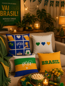 Kit 4 Capas de Almofada Brasilidades | Coleção Vai Brasil 🇧🇷