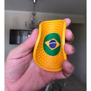 Kit com 12 Porta Copos Emborrachados Bandeira do Brasil Copa do Mundo Lavável Flexível