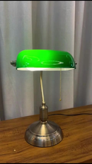 Abajur Bancário Vintage Verde Mesa Luxo Escritório Retro Bivolt Premium Exclusivo