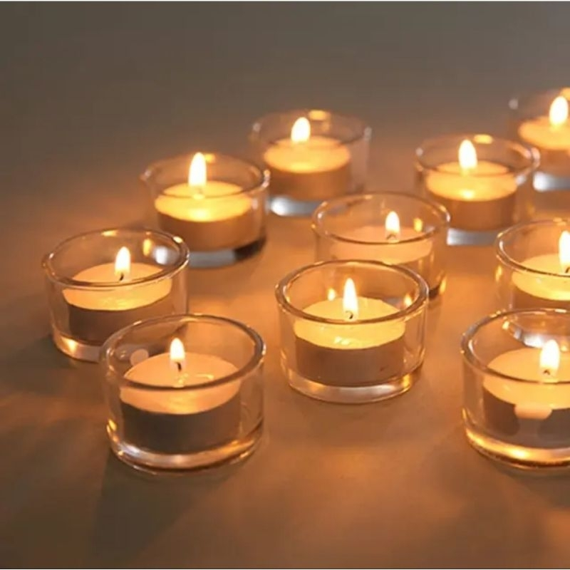 Castiçal redondo + Vela Kit 3/6/9 pçs Vidro Dia dos namorados Decoração Casamento Romantico Massagem