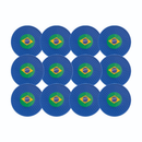 Kit com 12 Porta Copos Emborrachados Bandeira do Brasil Copa do Mundo Lavável Flexível