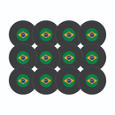Kit com 12 Porta Copos Emborrachados Bandeira do Brasil Copa do Mundo Lavável Flexível