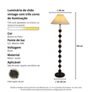 (2003) Luminária Chão Três Níveis Abajur Plissado Branco Ou Preto Corpo Metal Sala Quarto Escritório