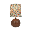 Abajur Luminária De Mesa Nogueira Floral Estilo Madeira Cabeceira Quarto Sala Estudo Leitura