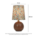 Abajur Luminária De Mesa Nogueira Floral Estilo Madeira Cabeceira Quarto Sala Estudo Leitura
