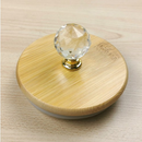 Conjunto Potes de Vidro com Tampa Bambu Cristal Porta Mantimentos Cozinha 3 Peças