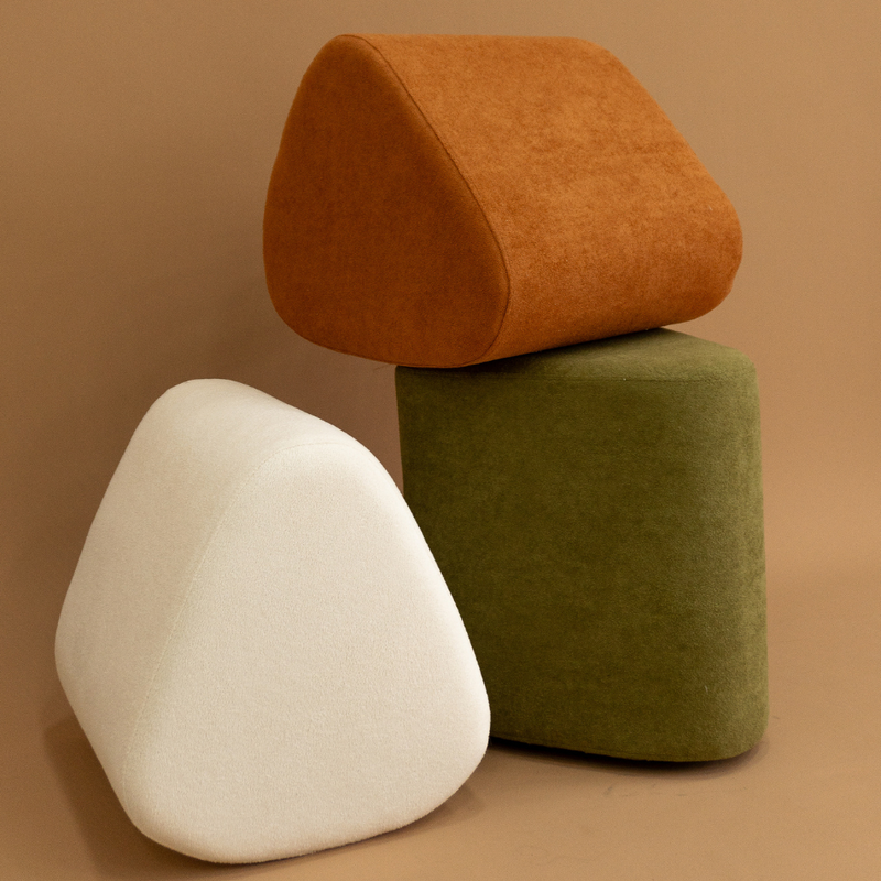Kit 02 Puff Decorativo Organico Pufe para sala Tecido Boucle