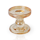 CASTIÇAL DE VIDRO LUXO ENFEITE DECORAÇÃO CASAMENTO FESTAS PORTA VELA DECORATIVO REDONDO COM PÉ