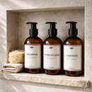 Frascos para shampoo, condicionador e sabonete 500ml âmbar kit para banheiro