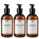 Frascos para shampoo, condicionador e sabonete 500ml âmbar kit para banheiro