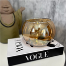 Vaso Redondo Aquário de Vidro Âmbar 2L Terrário Decoração Floral Lisa Elegante