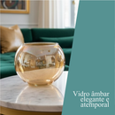 Vaso Redondo Aquário de Vidro Âmbar 2L Terrário Decoração Floral Lisa Elegante