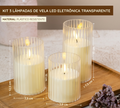 Kit 3 Lâmpadas de Vela Led Eletrônica Decoração Festa A Pilha