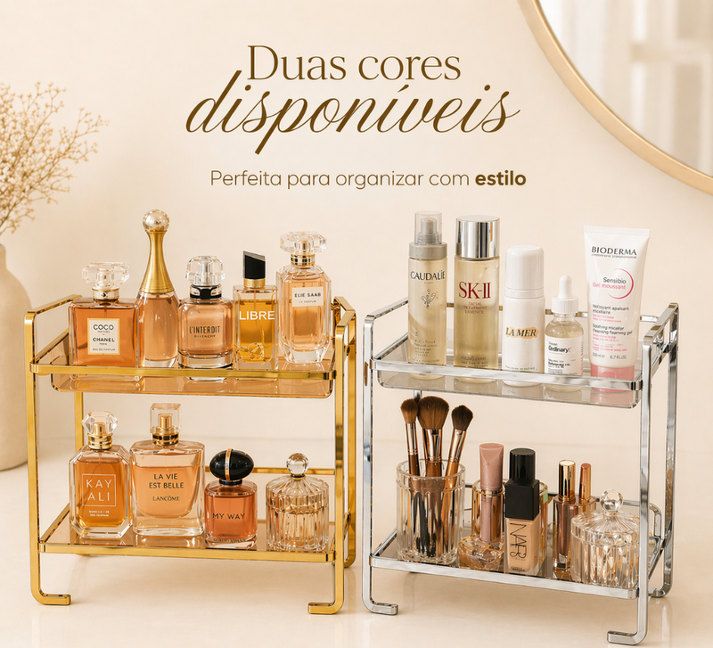✨ Organizador Giratório 360° Dois Andares | Cosméticos, Perfumes e Acessórios Premium
