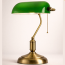 Abajur Bancário Vintage Verde Mesa Luxo Escritório Retro Bivolt Premium Exclusivo