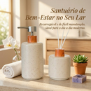 Kit Banheiro Porta Sabonete Liquido + Difusor de Ambiente Aromatizador Elegante Moderno