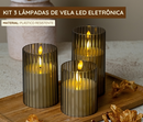 Kit 3 Lâmpadas de Vela Led Eletrônica Decoração Festa A Pilha