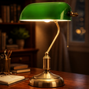 Abajur Bancário Vintage Verde Mesa Luxo Escritório Retro Bivolt Premium Exclusivo
