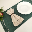 Kit Jogo americano LUXO 6 lugares com franja, algodão. Decoração Copa do mundo mesa posta. Tear mineiro Boho Chic.