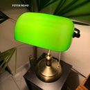 Abajur Bancário Vintage Verde Mesa Luxo Escritório Retro Bivolt Premium Exclusivo