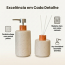 Kit Banheiro Porta Sabonete Liquido + Difusor de Ambiente Aromatizador Elegante Moderno