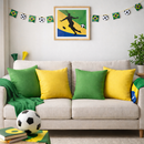 Kit 04 Capas para Almofadas Decorativa 45x45cm Estampa Digital Decoração Brasil Copa do Mundo