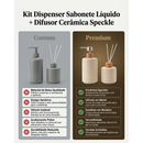 Kit Banheiro Porta Sabonete Liquido + Difusor de Ambiente Aromatizador Elegante Moderno