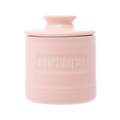 Manteigueira Francesa Matte Rosa Branca em Cerâmica - Wolff