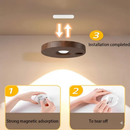 Luminária LED Magnética com Sensor e Controle Remoto | Madeira Clara ou Escura