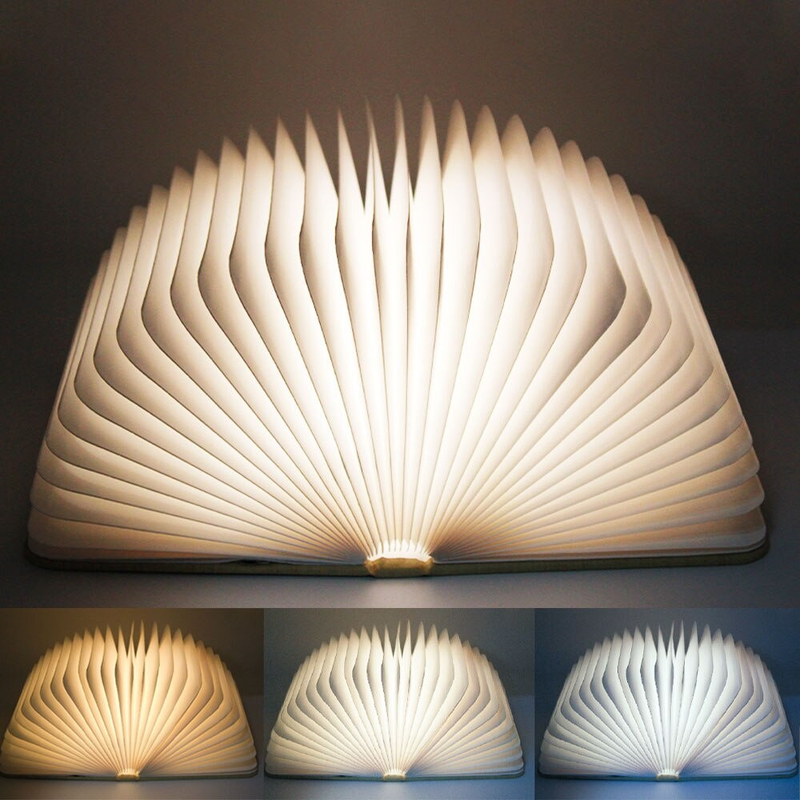 Abajur De 360 ° Para Livros Multicoloridos Abajur De Mesa LED Abajur De Leitura Dobrável，Lâmpada De Cabeceira，USB
